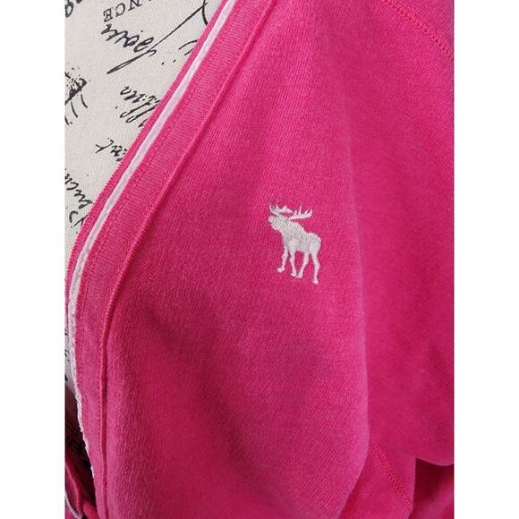 Abercrombie And Fitch One Button Cardigan Small Long Sleeve Logo Pink VTG 90's - Picture 4 of 12